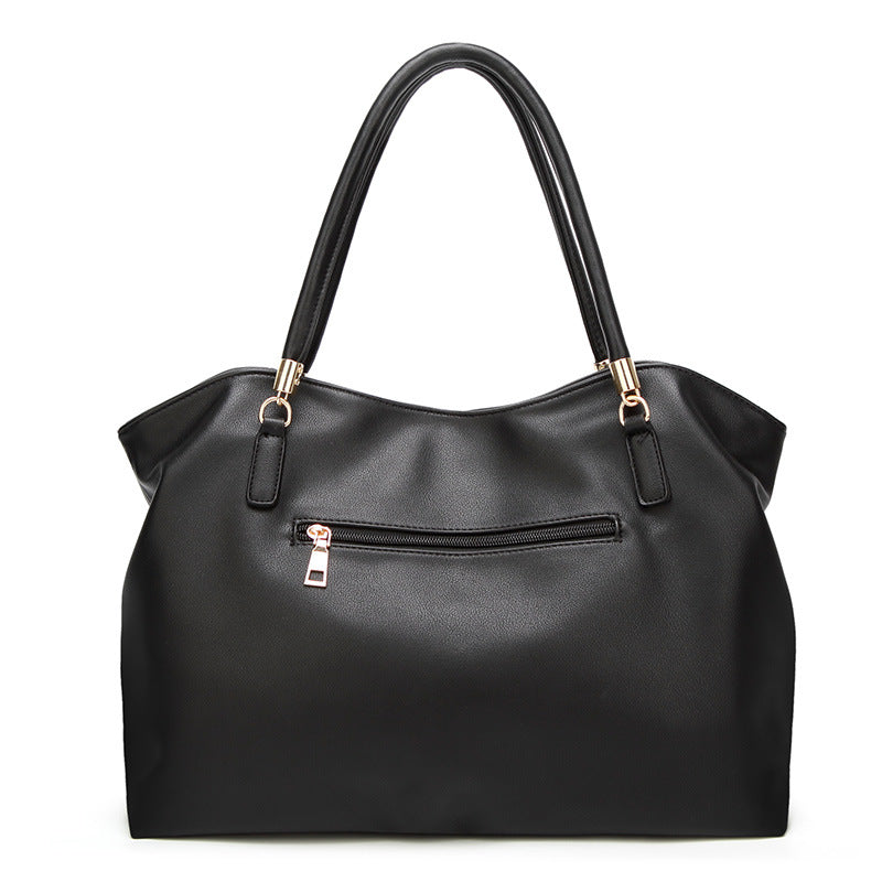 2025 popular Fashion Women's Bag Casual Women's Handbag Simple Soft Leather PU Women's Bag Golden Fox Pendant Tote Bag
