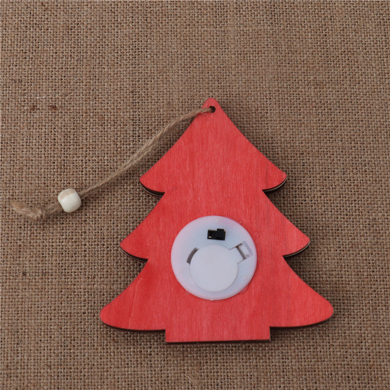 Creative Led Light Christmas Tree Hanging Pendant Star Car Heart Wooden Ornament Home Xmas Decoration New Year Navidad Kids Gift