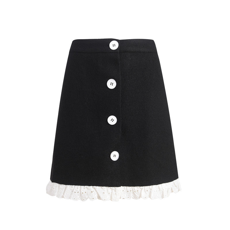 Celebrity Style Lace Suit Jacket A-shaped Skirt Autumn and Winter popular New Product Set Women's Two-piece Set