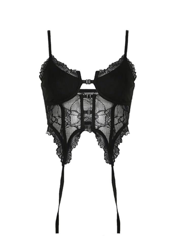 Lace Splice Irregular Hem Cami Top