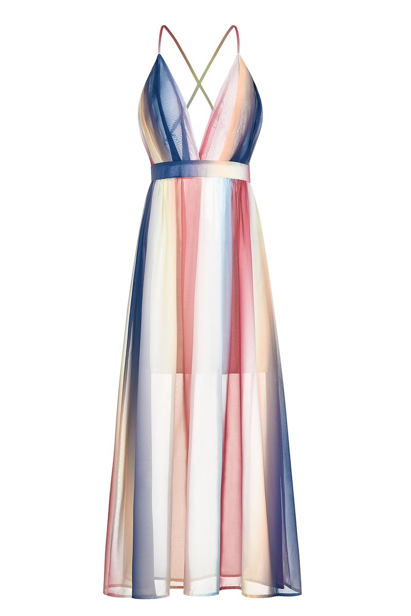 qgtao Sling Bohemian Print Maxi Dress