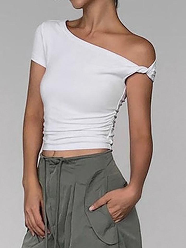 Twisted Asymmetrical Short Sleeve T-shirt