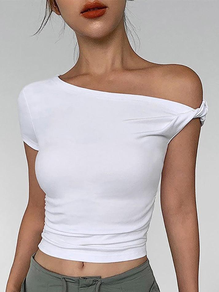 Twisted Asymmetrical Short Sleeve T-shirt