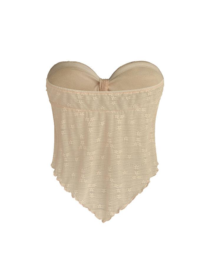 Beach Vacation Floral Tie Front Tube Top