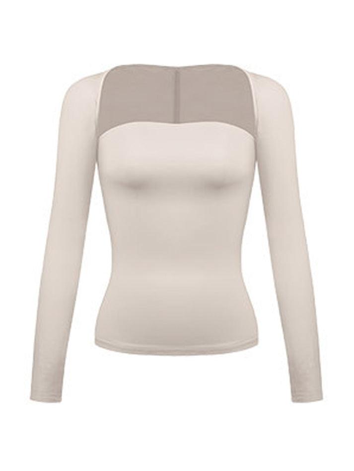 Bandeau Top Tight Smock Two Piece Long Sleeve Tee