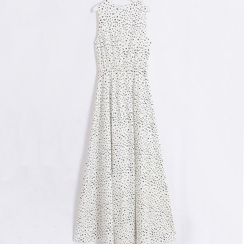 qgtao V Neck Dot Printed Floor Length Dress(3 Colors)