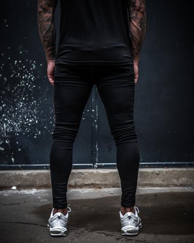 2025 2025 popular men's tight-fitting popular solid-color denim pants, hot-selling trendy men's pants