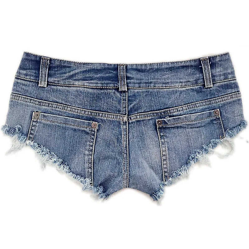 qgtao 2024 Sexy Women's Jeans Denim Booty Shorts Clubwear Super Short Feminino Skinny Hole Low Waist Short