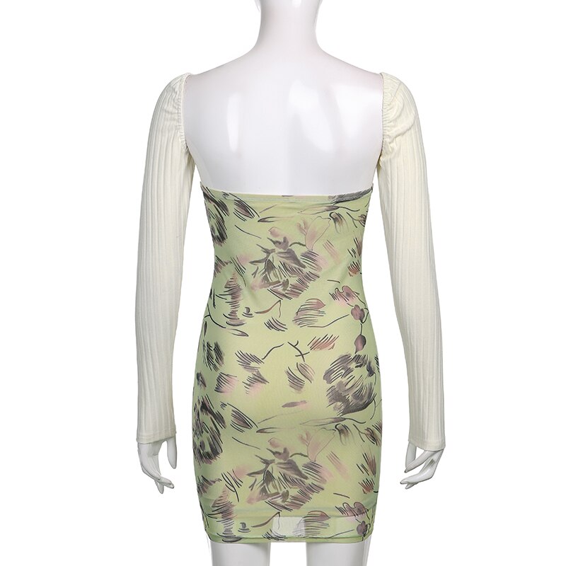 Dress With Knitted Arm Sleeves