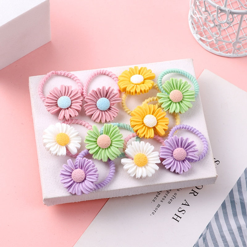 10PCS/Set Girls Cute Hair bands Elastic Rubber Band Headwear Hair Accessories Kids Cartoon Animals Headband Ornaments Gift