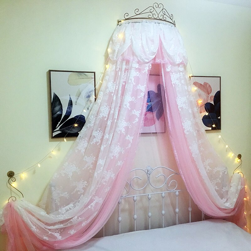 European-style Princess Bed Curtains Children's Bed Veils Lace Decorations Gray Mosquito Nets Home Bedroom Bed Curtains Veils