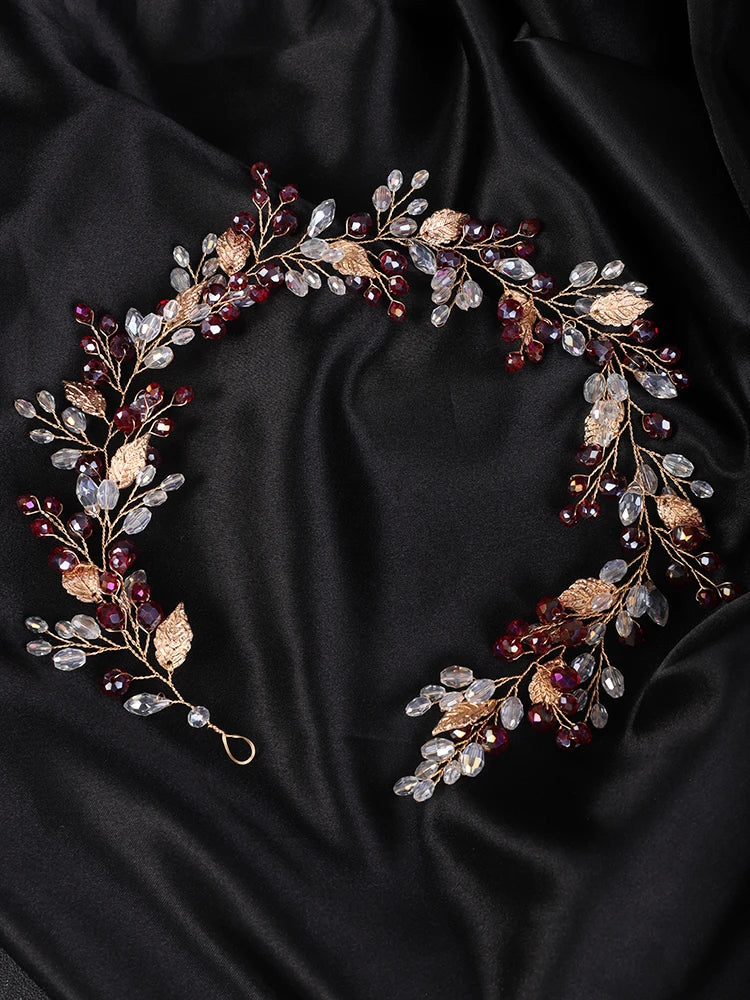 qgtao - Gold Alloy Crystal Bead Flower Headband Hair Accessories Tiaras Bridal Headwear Wedding Hair Jewelry Party Prom Headpiece