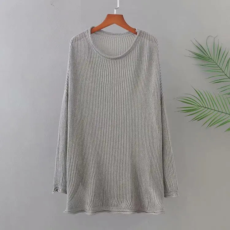 qgtao Plus Size Knit Shirt For Women Long Sleeves Round Collar Minimalism Knit Sweater Large Size Quality Looser Early Autumn New Tops
