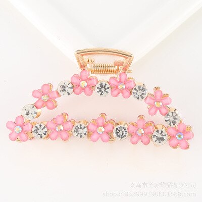 Hair Claw Clip Clamp For Women Girl Flower Floral Rhinestone Pearl Korean Handmade Fashion Head Accessories Mujer Wholesale