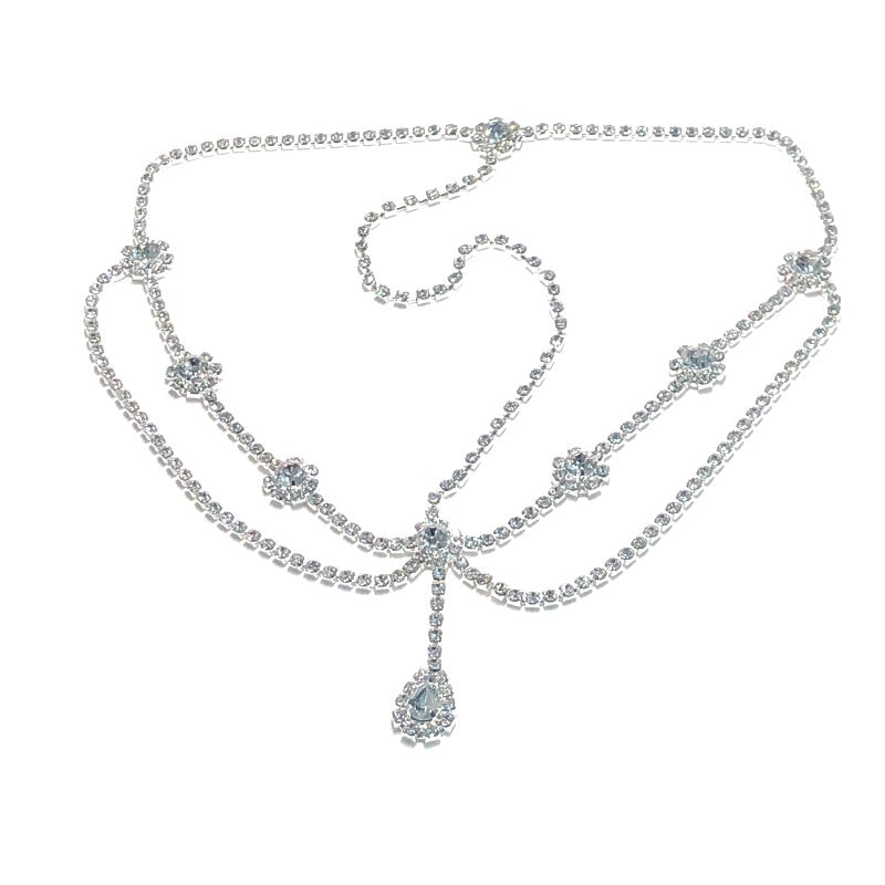 Crystal forehead dance eyebrow pendant headdress crystal forehead chain water drop hair ornament head chain Bohemian headdress