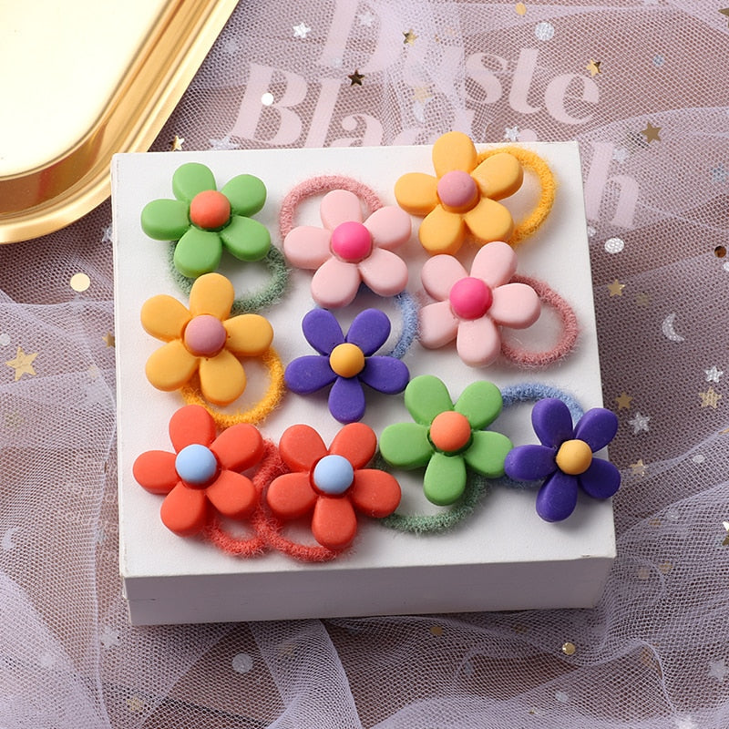 10PCS/Set Girls Cute Hair bands Elastic Rubber Band Headwear Hair Accessories Kids Cartoon Animals Headband Ornaments Gift