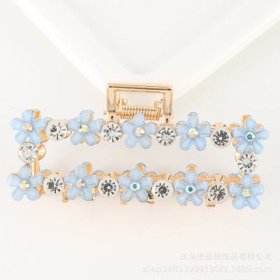 Hair Claw Clip Clamp For Women Girl Flower Floral Rhinestone Pearl Korean Handmade Fashion Head Accessories Mujer Wholesale
