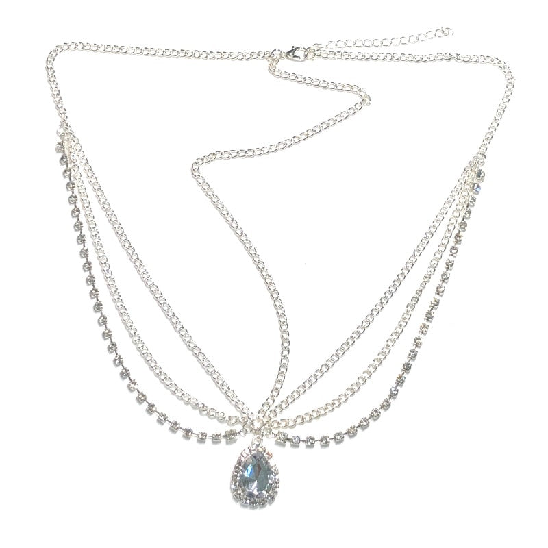 Crystal forehead dance eyebrow pendant headdress crystal forehead chain water drop hair ornament head chain Bohemian headdress