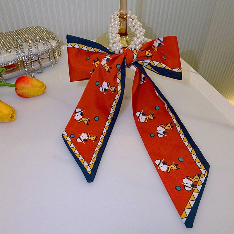 Retro Elegant Headband Fashion Women Simple Personality Bow Knot Winding Hair Rope Band Design Korean Girls Hair Accessories