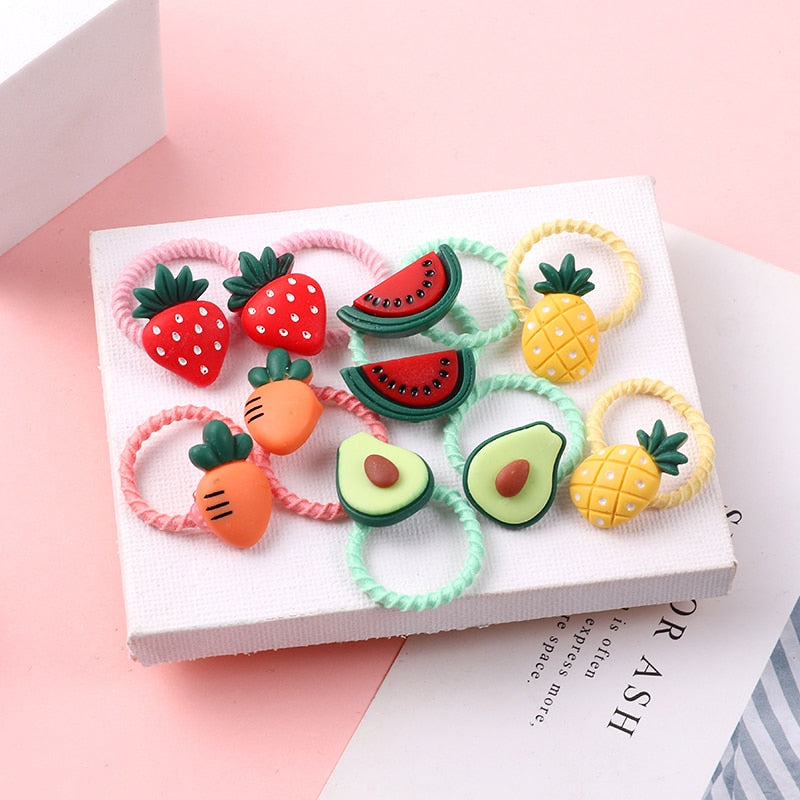 10PCS/Set Girls Cute Hair bands Elastic Rubber Band Headwear Hair Accessories Kids Cartoon Animals Headband Ornaments Gift
