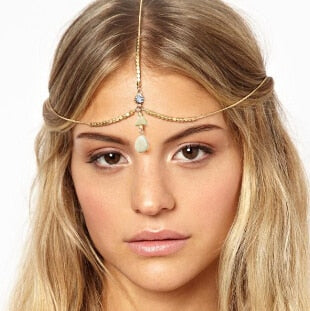 Gypsy Turkish Bohemian Head Chain Indian Hair Jewelry Tribal Forehead Dancing Wedding Hair Accesories Boho Headband Headpieces