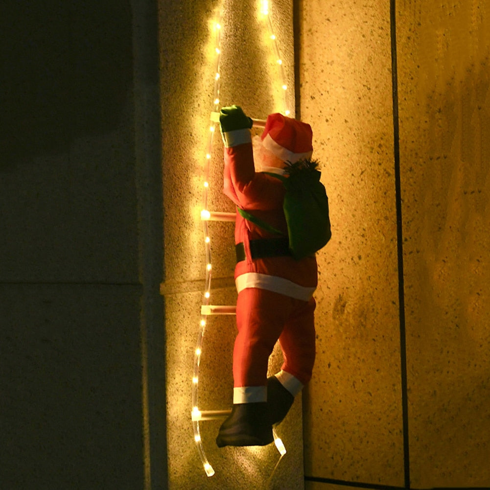1PC Climb Stairs Santa Claus Foldable Lantern with LED Waterproof Outdoor Garden Lawn Lamp Festivel Hanging Christmas Decoration