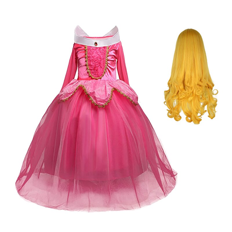 Children Aurora Dress Kids Halloween Sleeping Beauty Costume Girls Christmas Birthday Princess Party Ball Gown Clothes