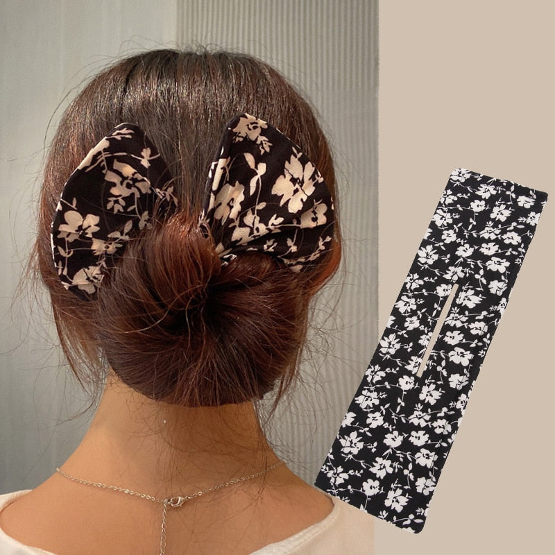 AMORCOME1PC Deft Bun Hair Band Women Hair Styling Colorful Plant Pattern Hair Bun Maker Ponytail Holder Hair Accessories 2021