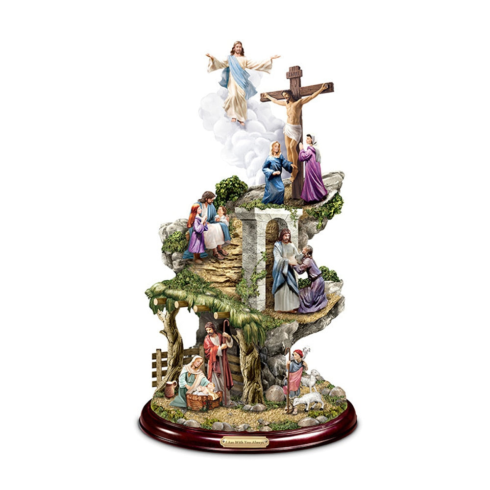 Simulation Jesus Wall Sticker Nativity Scene Cross Decorations Glass Door Window Ornament PVC Waterproof Flat Home Decor Sticker