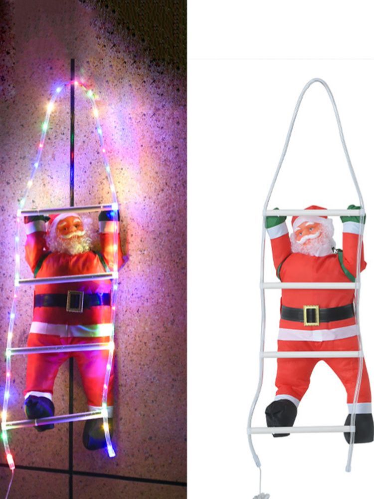 1PC Climb Stairs Santa Claus Foldable Lantern with LED Waterproof Outdoor Garden Lawn Lamp Festivel Hanging Christmas Decoration