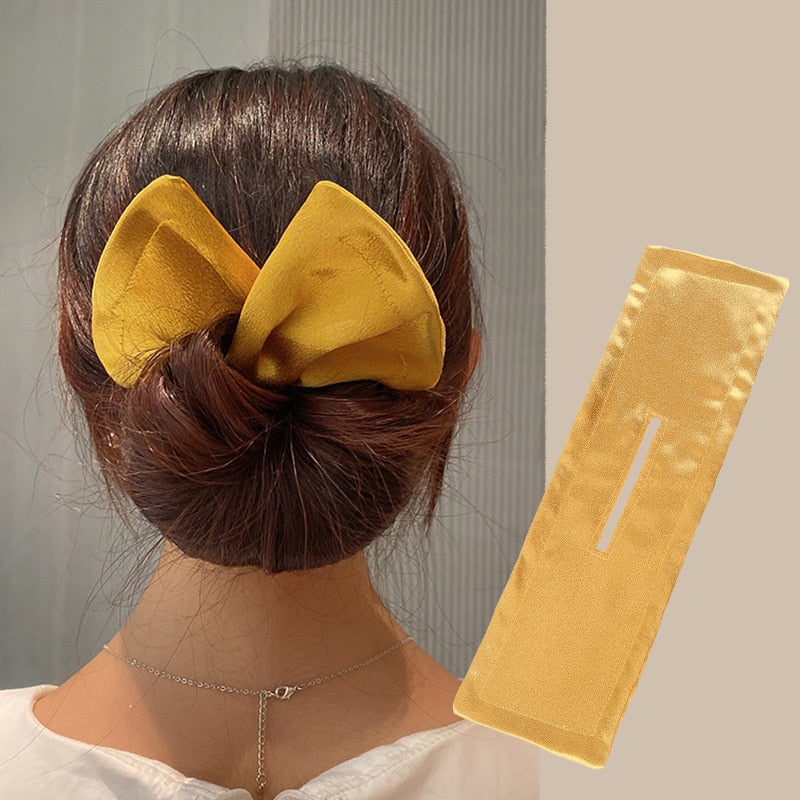 AMORCOME1PC Deft Bun Hair Band Women Hair Styling Colorful Plant Pattern Hair Bun Maker Ponytail Holder Hair Accessories 2021