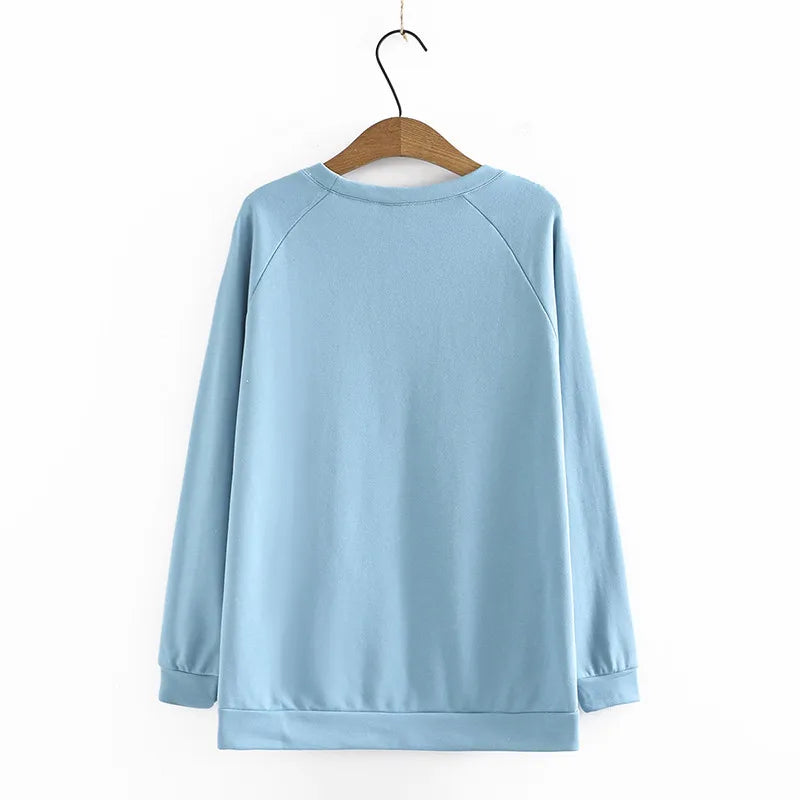 qgtao Plus Size T-Shirt For Women XL-4XL Long Sleeve Round Neck With Split On BothSides Solid Color Large Size Simplicity Tops Autumn