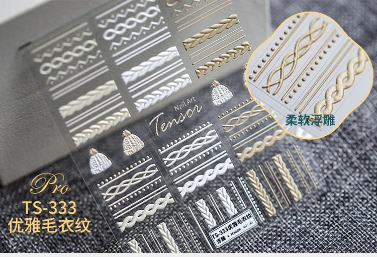 5D Christmas SnowFlake Snowman Nails Art Sticker Pro Frosted Thin Transparent Embossed New Year Nail Art Design Nail Stickers