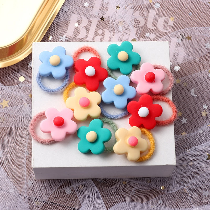 10PCS/Set Girls Cute Hair bands Elastic Rubber Band Headwear Hair Accessories Kids Cartoon Animals Headband Ornaments Gift