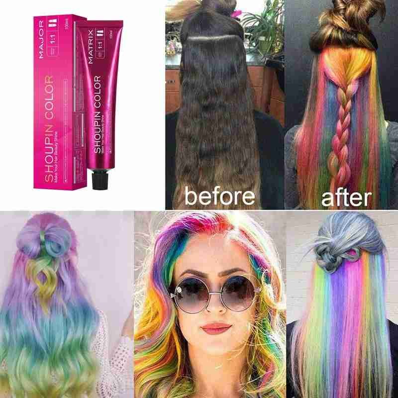 100ml Dye Hair Cream Mild Safe Hair Coloring Shampoo Styling Tool For All Hairs Lasting about 3 month