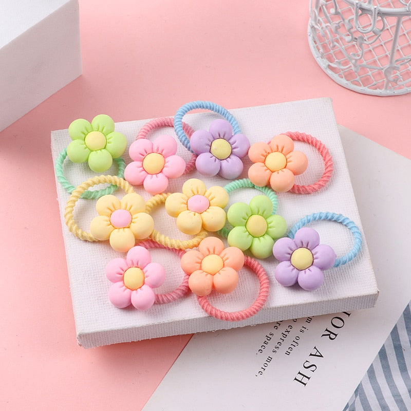 10PCS/Set Girls Cute Hair bands Elastic Rubber Band Headwear Hair Accessories Kids Cartoon Animals Headband Ornaments Gift