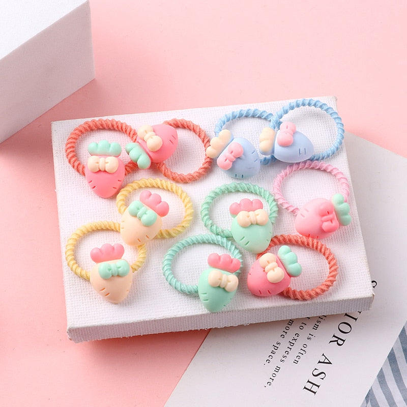 10PCS/Set Girls Cute Hair bands Elastic Rubber Band Headwear Hair Accessories Kids Cartoon Animals Headband Ornaments Gift