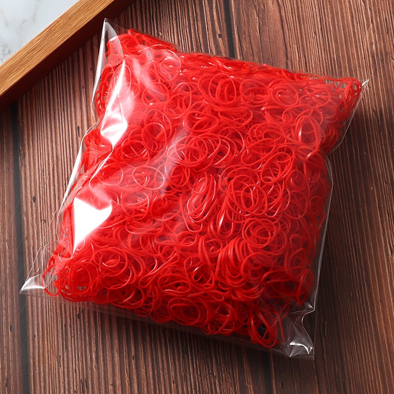 2000pcs Girls Hair Accessories Nylon Rubber Band Elastic Hair Bands Headband Children Ponytail Gum Holder Bands Kids Ornaments