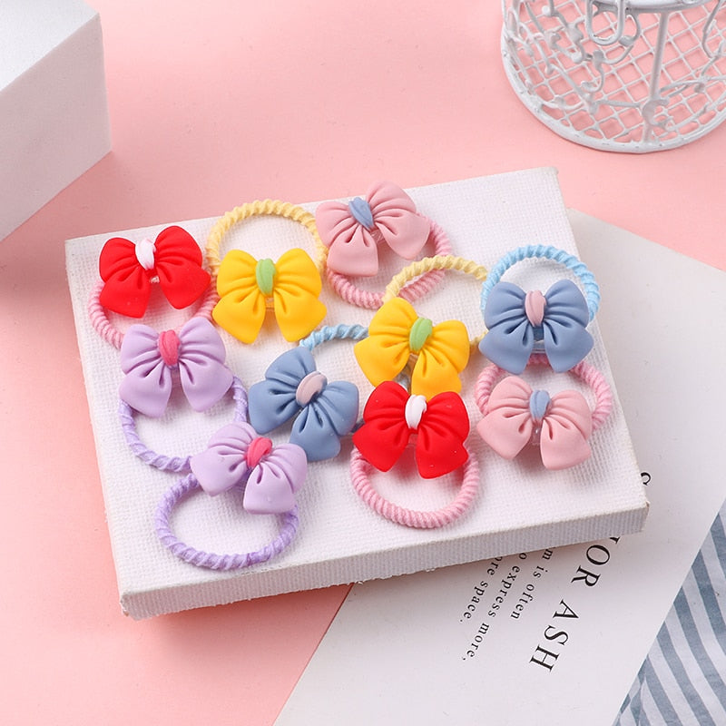 10PCS/Set Girls Cute Hair bands Elastic Rubber Band Headwear Hair Accessories Kids Cartoon Animals Headband Ornaments Gift