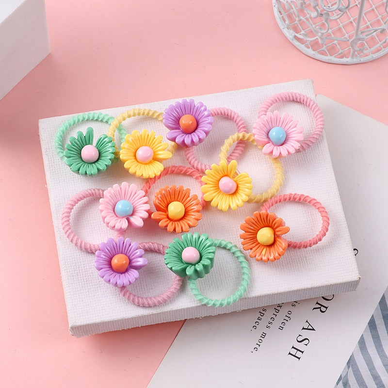 10PCS/Set Girls Cute Hair bands Elastic Rubber Band Headwear Hair Accessories Kids Cartoon Animals Headband Ornaments Gift