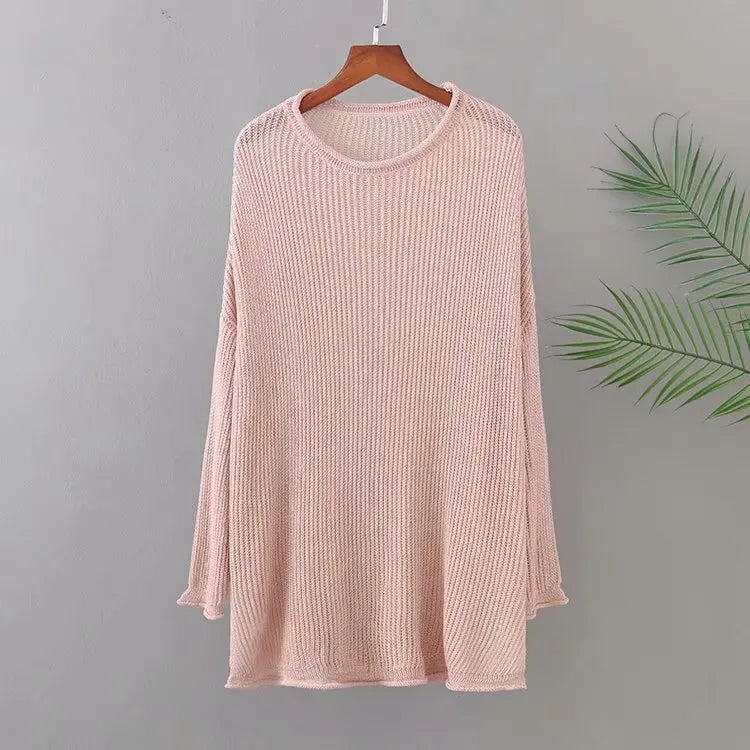 qgtao Plus Size Knit Shirt For Women Long Sleeves Round Collar Minimalism Knit Sweater Large Size Quality Looser Early Autumn New Tops