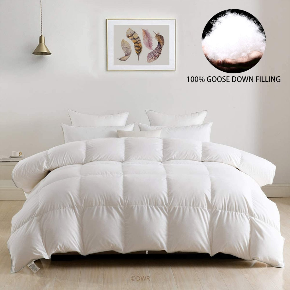 Yeknu Peter Khanun 100% White Goose Down Filler 3D Bread Duvet/Quilt/Comforter Winter Luxury Blankets 100% Cotton Shell 015