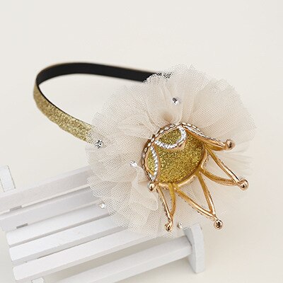 Headbands For Kids Girl Princess Hairbands Yarn Crown Bow Knot Tiara Flower Child Hair Accessories Korean Handmade Wholesale