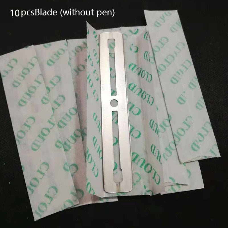 Hot Hairstyle Engraved Pen+10Pcs Blades Professional Hair Trimmers Hair Styling Eyebrows Shaving Salon DIY Hairstyle Accessory