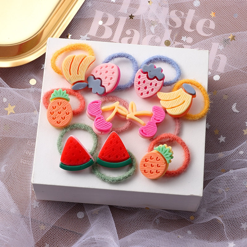 10PCS/Set Girls Cute Hair bands Elastic Rubber Band Headwear Hair Accessories Kids Cartoon Animals Headband Ornaments Gift