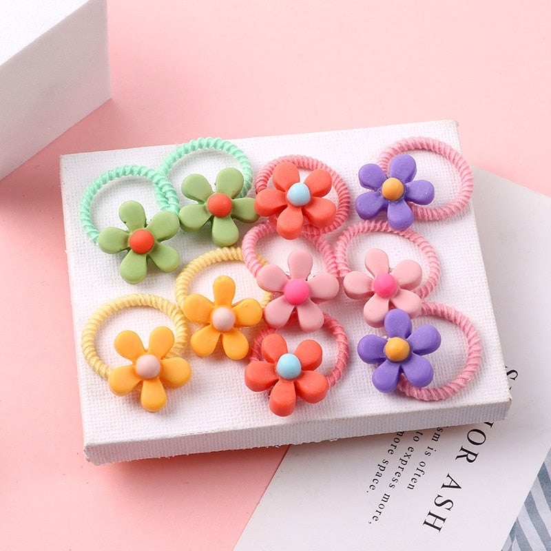 10PCS/Set Girls Cute Hair bands Elastic Rubber Band Headwear Hair Accessories Kids Cartoon Animals Headband Ornaments Gift