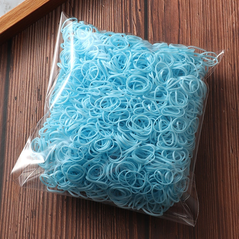 2000pcs Girls Hair Accessories Nylon Rubber Band Elastic Hair Bands Headband Children Ponytail Gum Holder Bands Kids Ornaments