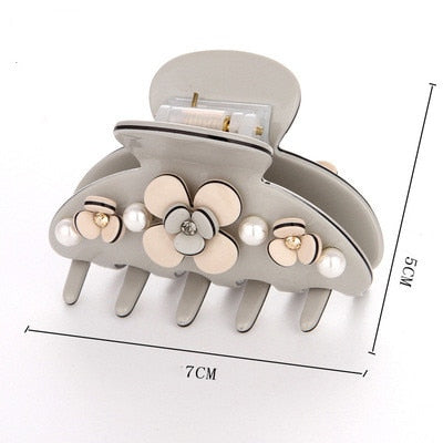 Acetate Camellia Hair Claw Clip Clamp For Women Girl Flower Handmade French Fashion Head Accessories Mujer Wholesale