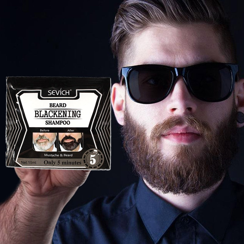 Beard Shampoo Dye Dye Shampoo Cover Plant Fast Hair Dye 5 Minutes Blackening Beard Herb Natural Faster Soft TSLM1