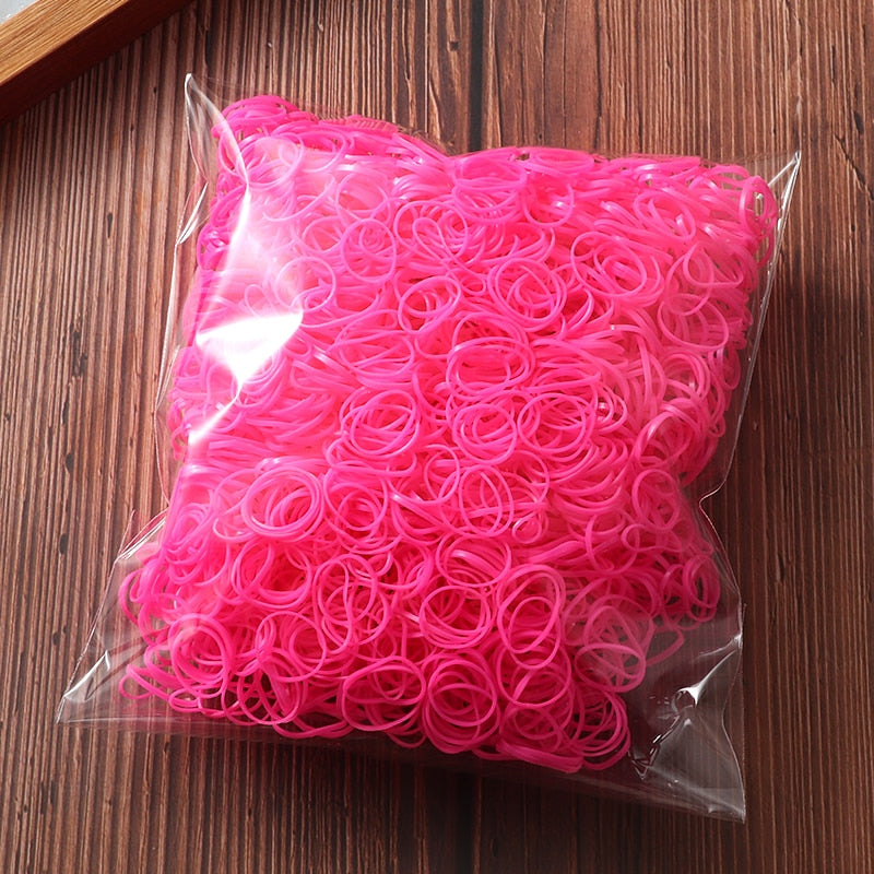 2000pcs Girls Hair Accessories Nylon Rubber Band Elastic Hair Bands Headband Children Ponytail Gum Holder Bands Kids Ornaments